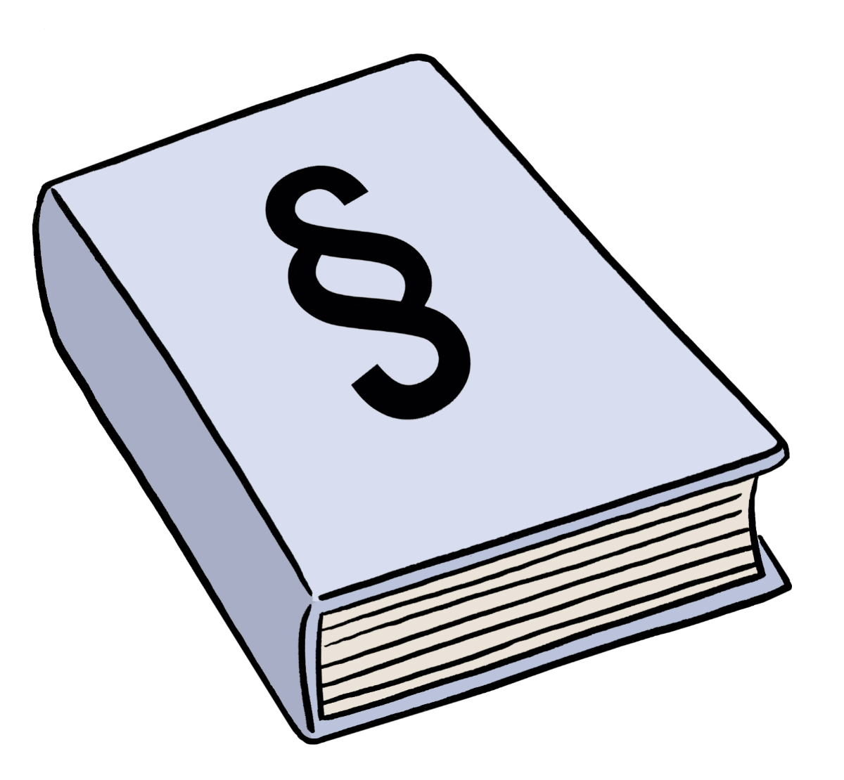 Blaues Buch. Auf dem Buch-Cover ist ein Paragrafen-Zeichen zu sehen.