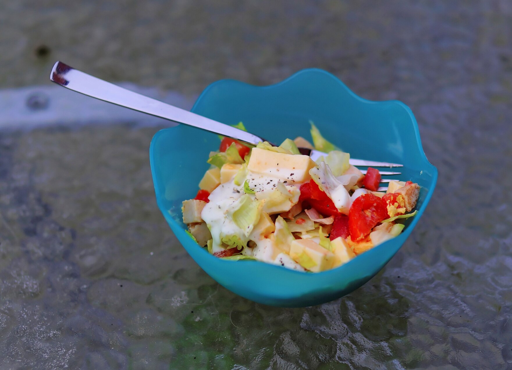 Salatschüssel mit Gabel